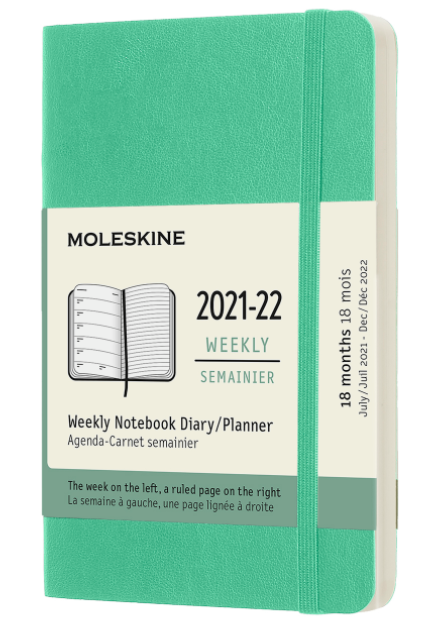 Agenda 2021-2022 - 18-Month Weekly Planner - Pocket, Soft Cover - Ice Green | Moleskine