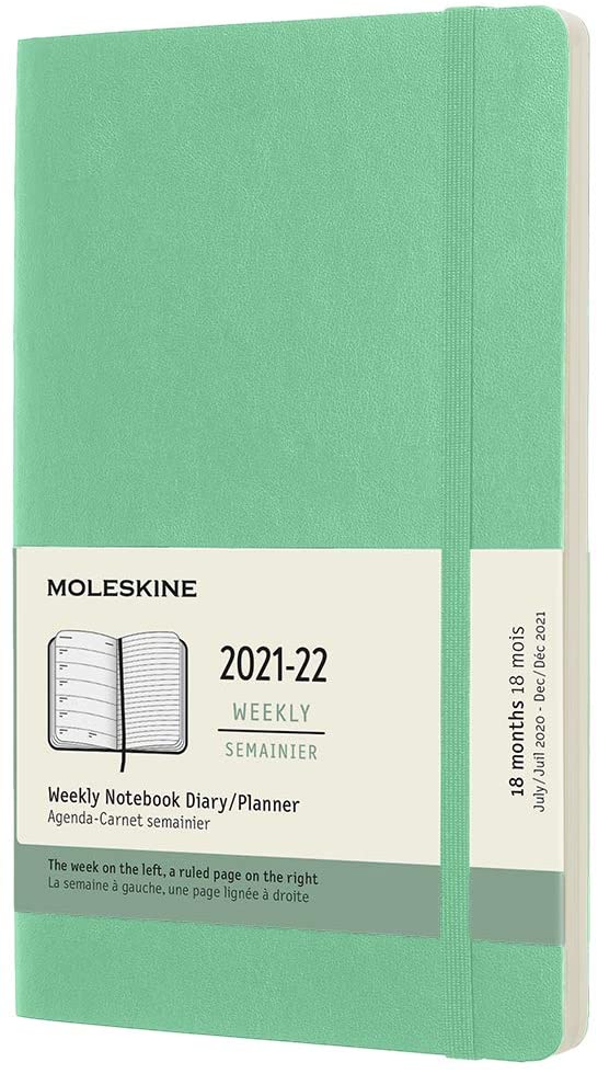 Agenda 2021-2022 - 18-Month Weekly Planner - Large, Soft Cover - Ice Green | Moleskine