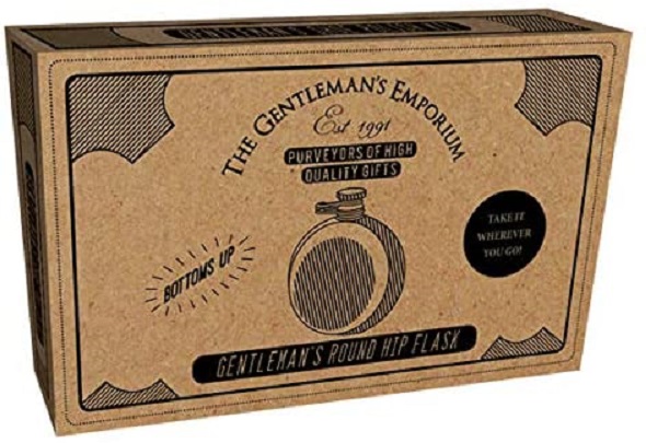  Plosca - The Gentleman's Emporium Round Hip Flask Kraft, One Size | Robert Frederick 