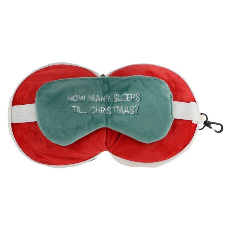 Relaxeazzz Christmas Santa Round Travel Pillow & Eye Mask | Puckator - 1 | YEO