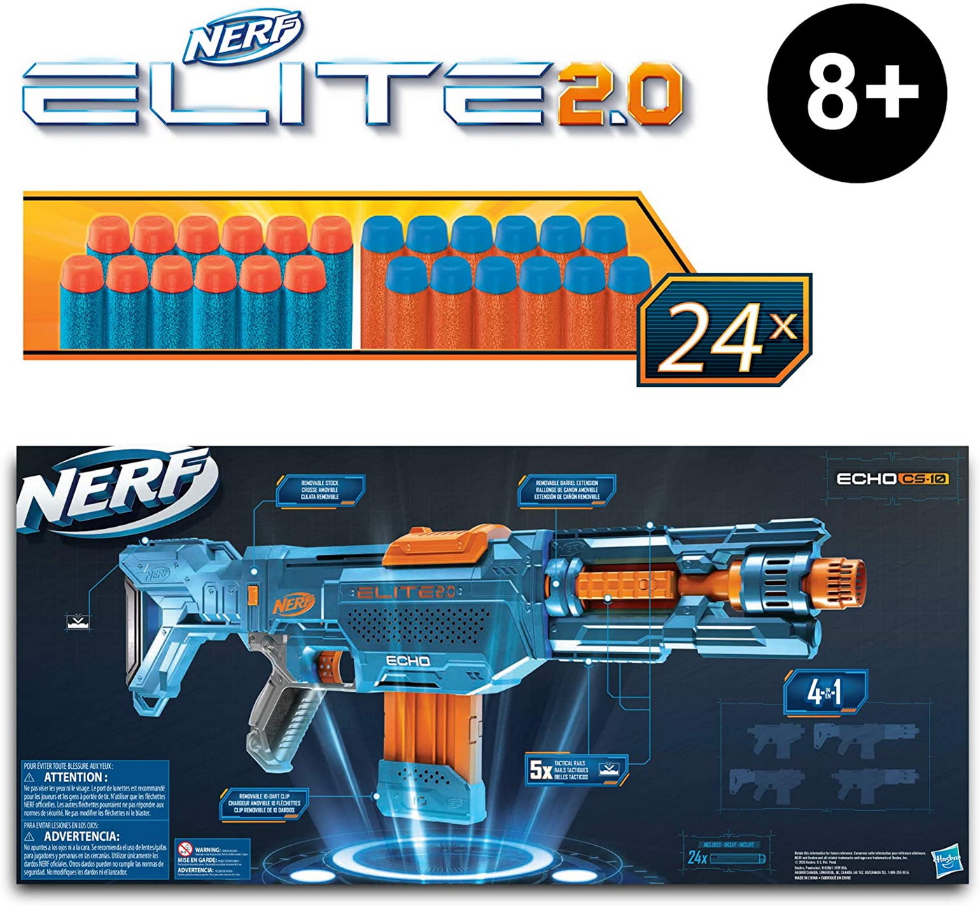 Blaster Nerf Elite 2.0 - Echo CS-10 | Nerf - 6 | YEO