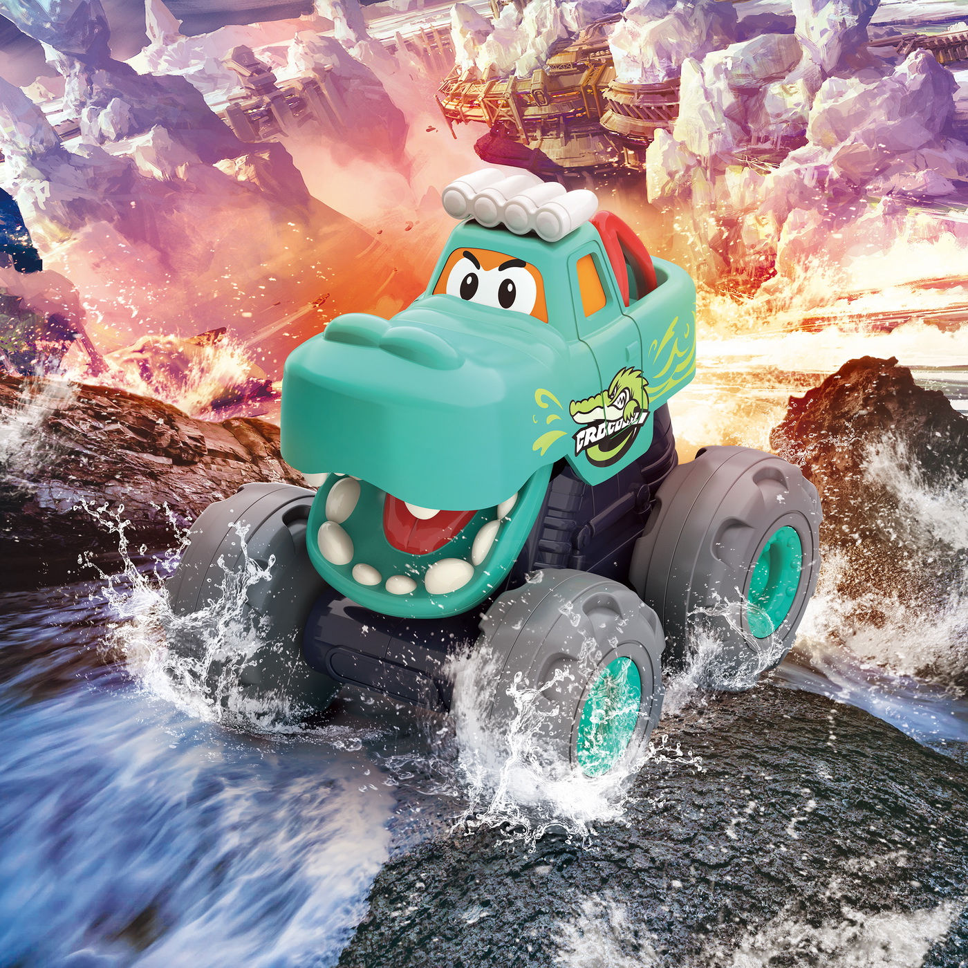 Masinuta Bebe Monster Truck Crocodilul | Hola - 1 | YEO