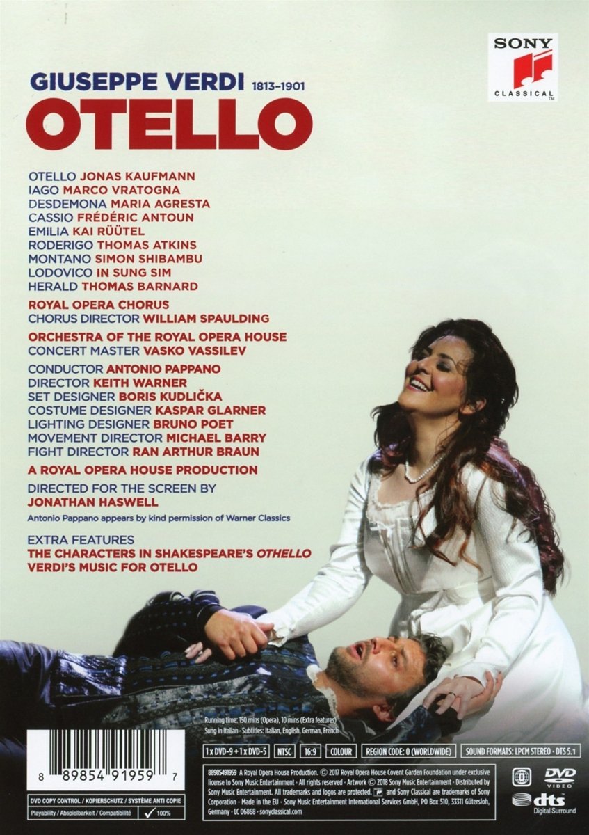 Verdi: Otello (DVD) | Giuseppe Verdi, Jonas Kaufmann, Keith Warner, Orchestra of the Royal Opera House - 1 | YEO