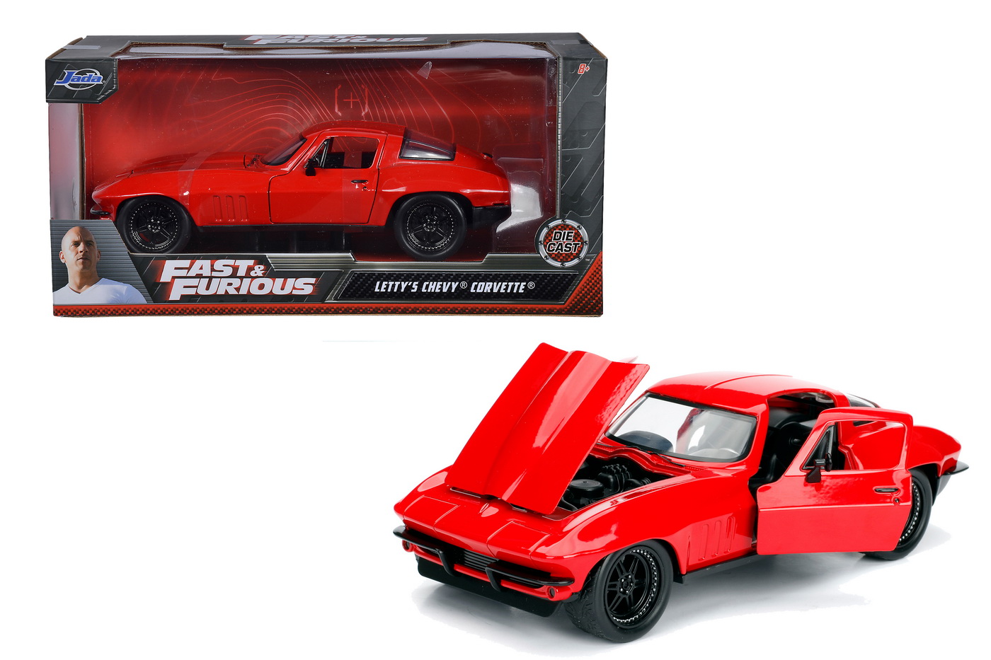 Masinuta Metalica Fast And Furious 1966 Chevy Corvette Scara 1 La 24 | Jada Toys