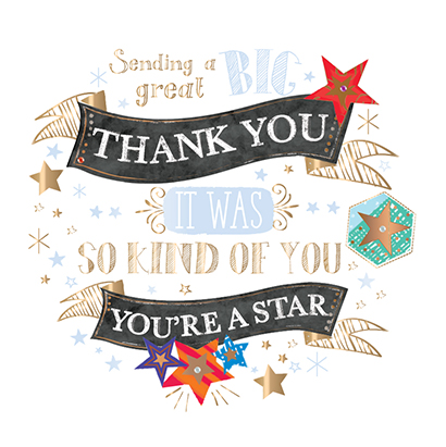 Felicitare - Thank You - Star | Ling Design