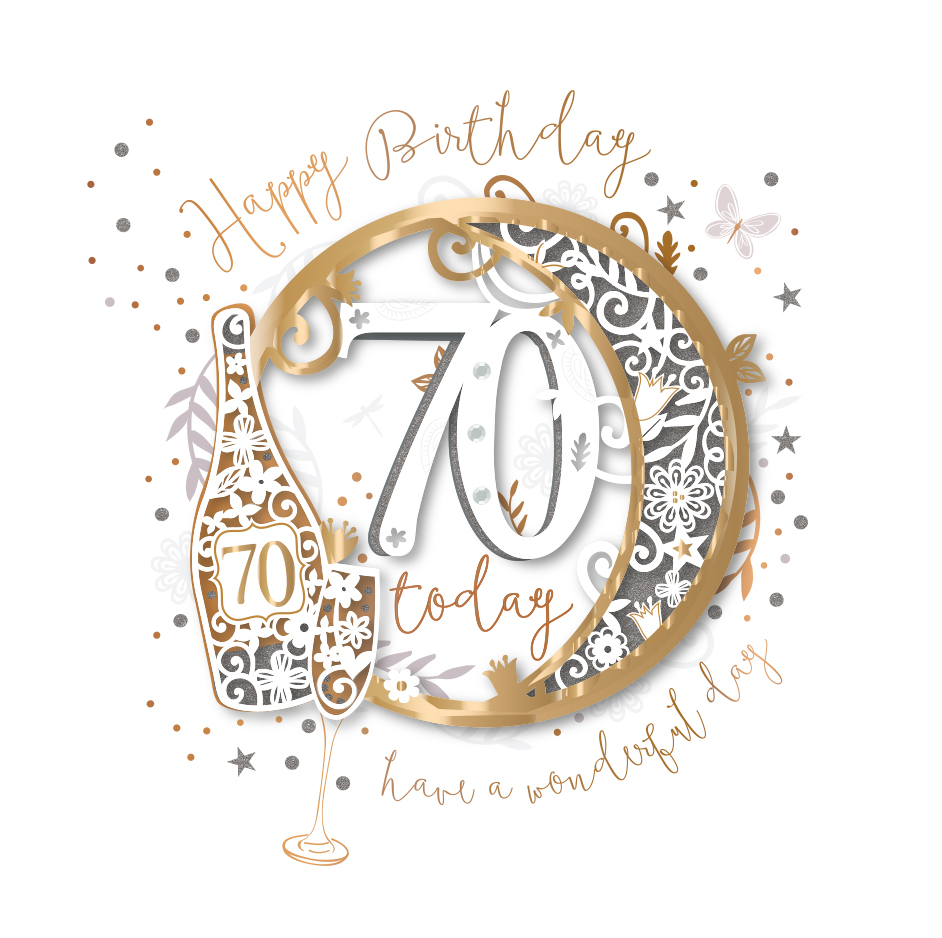 Felicitare - Happy Birthday - 70Th | Ling Design