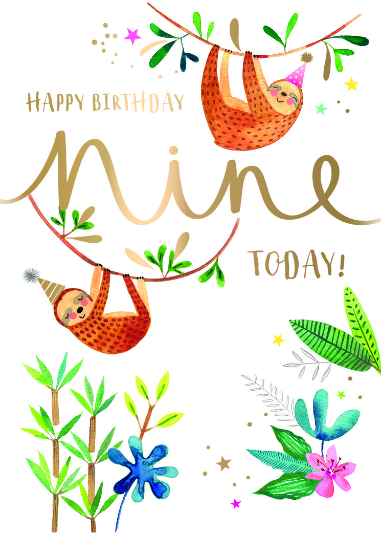 Felicitare - Girl - Nine Today! | Ling Design