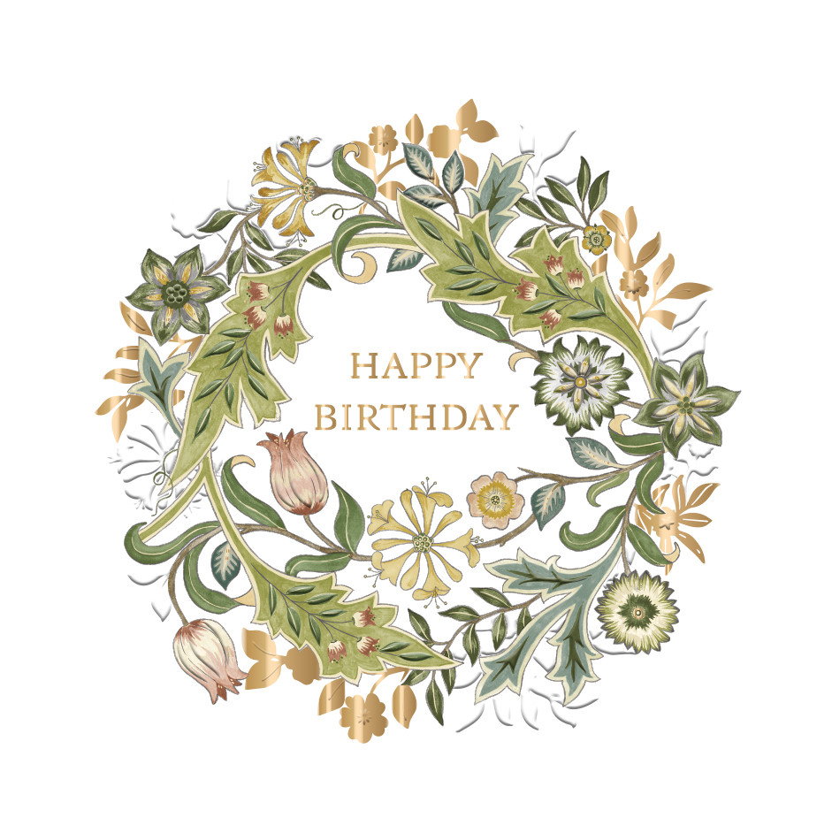 Felicitare - William Morris - Happy Birthday - model 4 | Ling Design