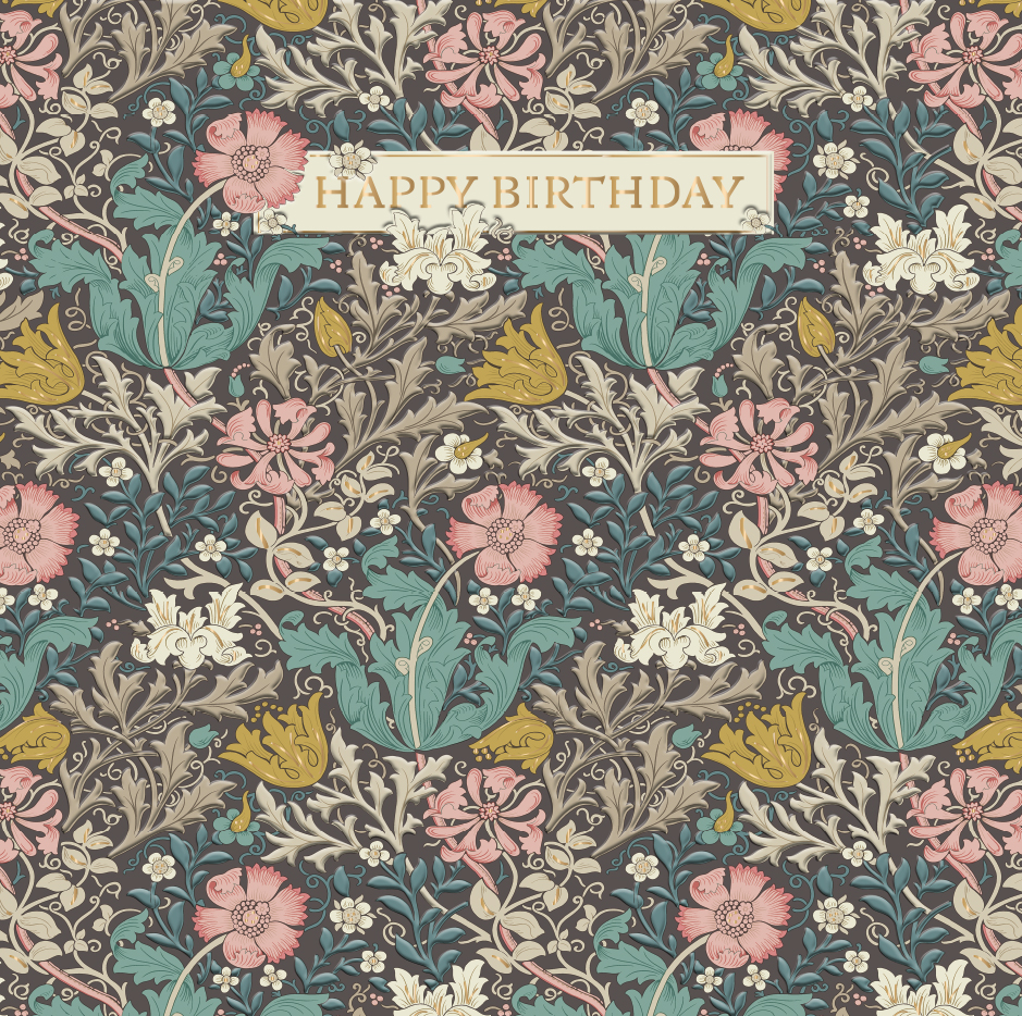 Felicitare - William Morris - Happy Birthday - model 3 | Ling Design