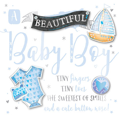 Felicitare - Beautiful Baby Boy | Ling Design