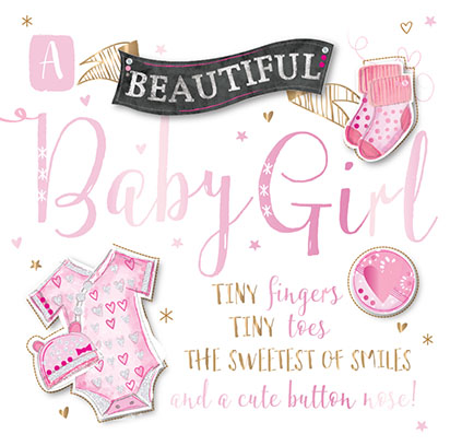 Felicitare - Beautiful Baby Girl | Ling Design