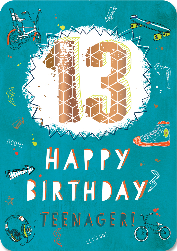 Felicitare - 13th Birthday - Baieti | Ling Design