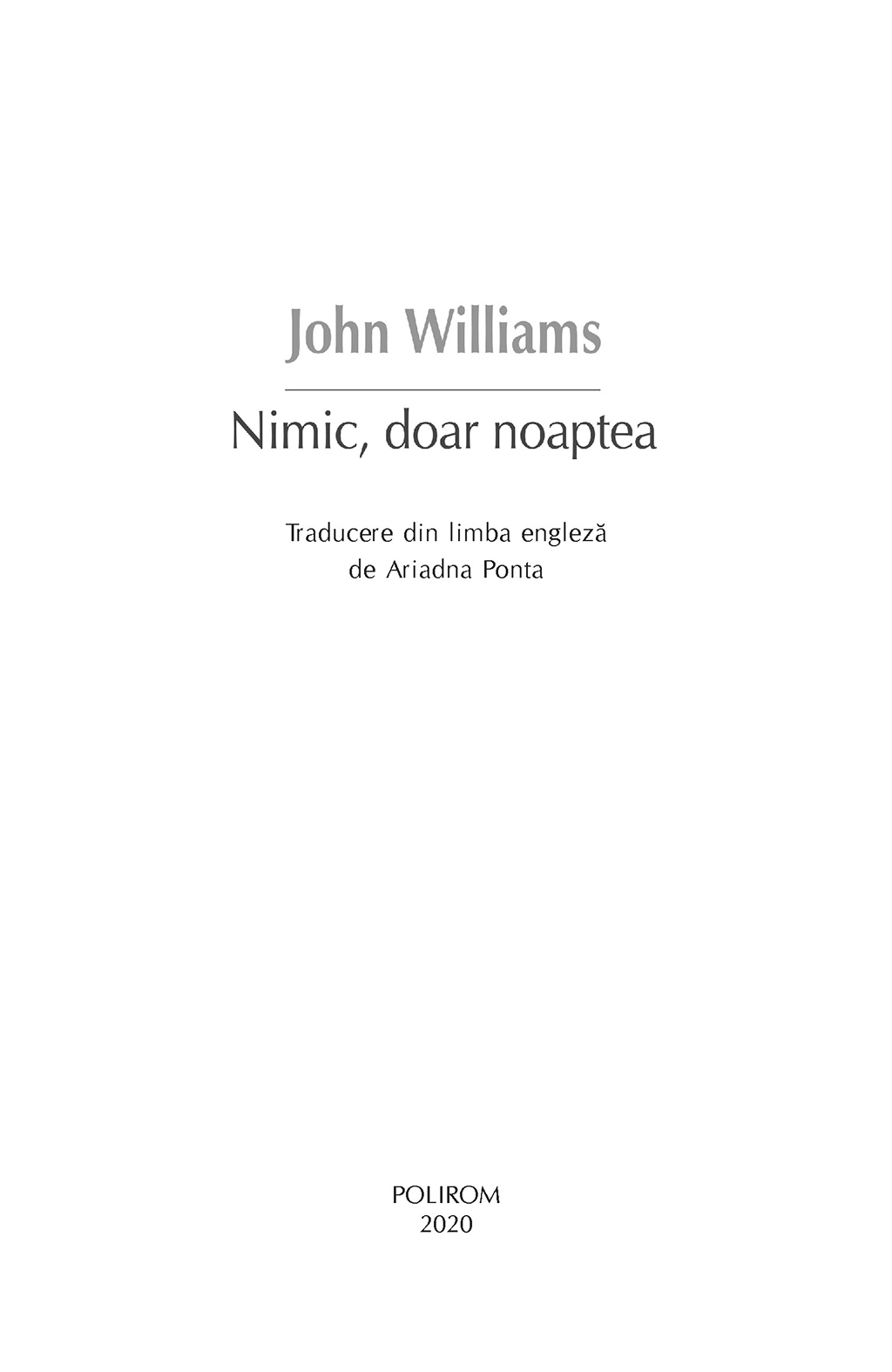 Nimic, doar noaptea | John Williams - 1 | YEO