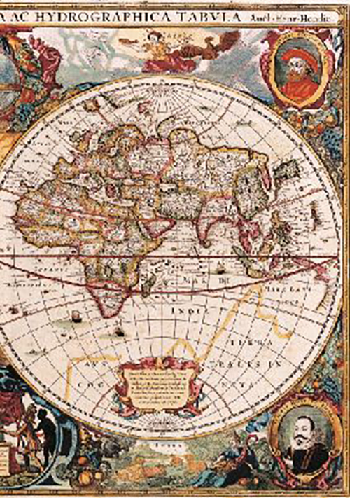 Carnet de insemnari – Harta veche: Lumea, Nova Totius - Henricus Hondius, mare | Moara de hartie