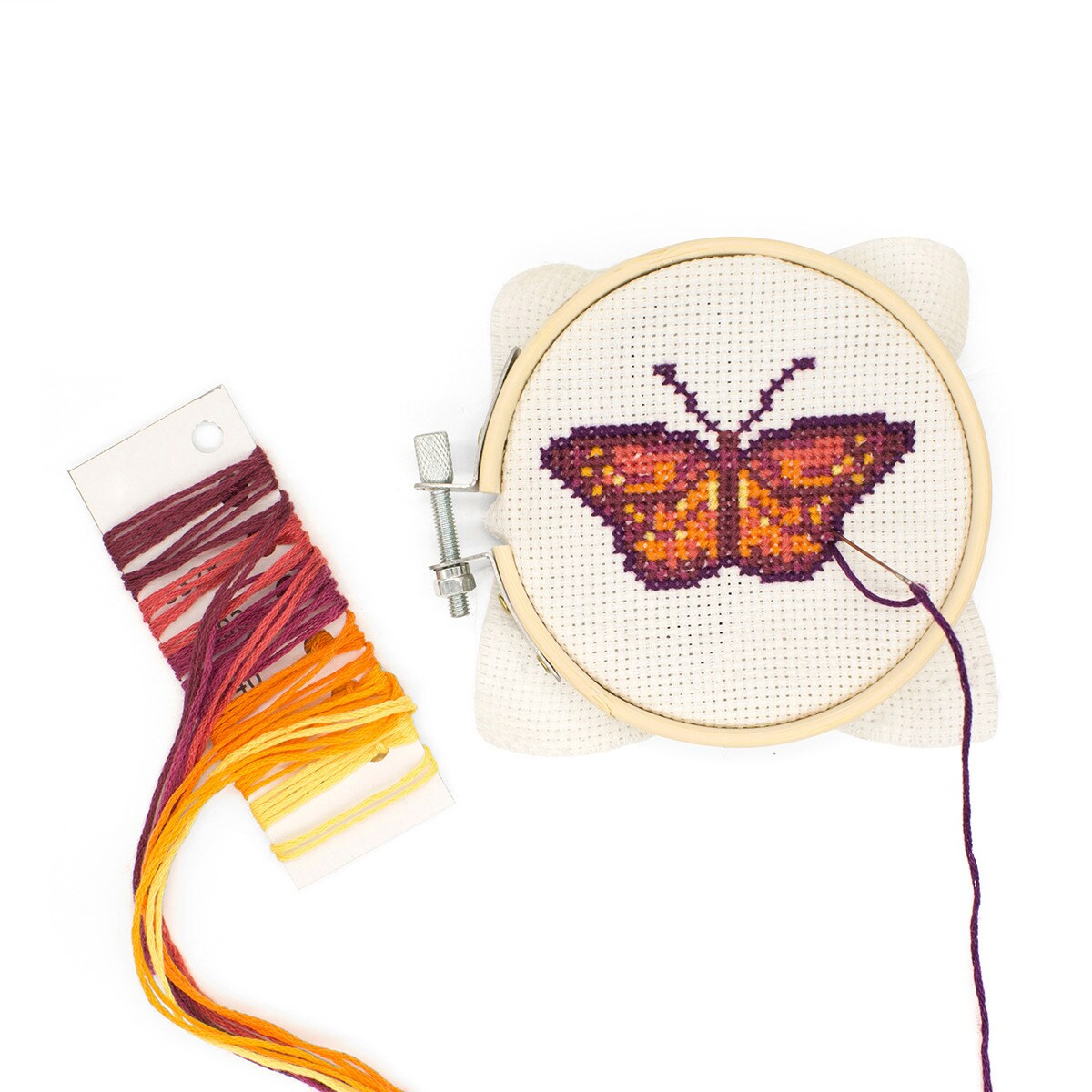 Kit goblen - Mini Cross Stitch Embroidery Kit - Butterfly | Kikkerland - 1 | YEO