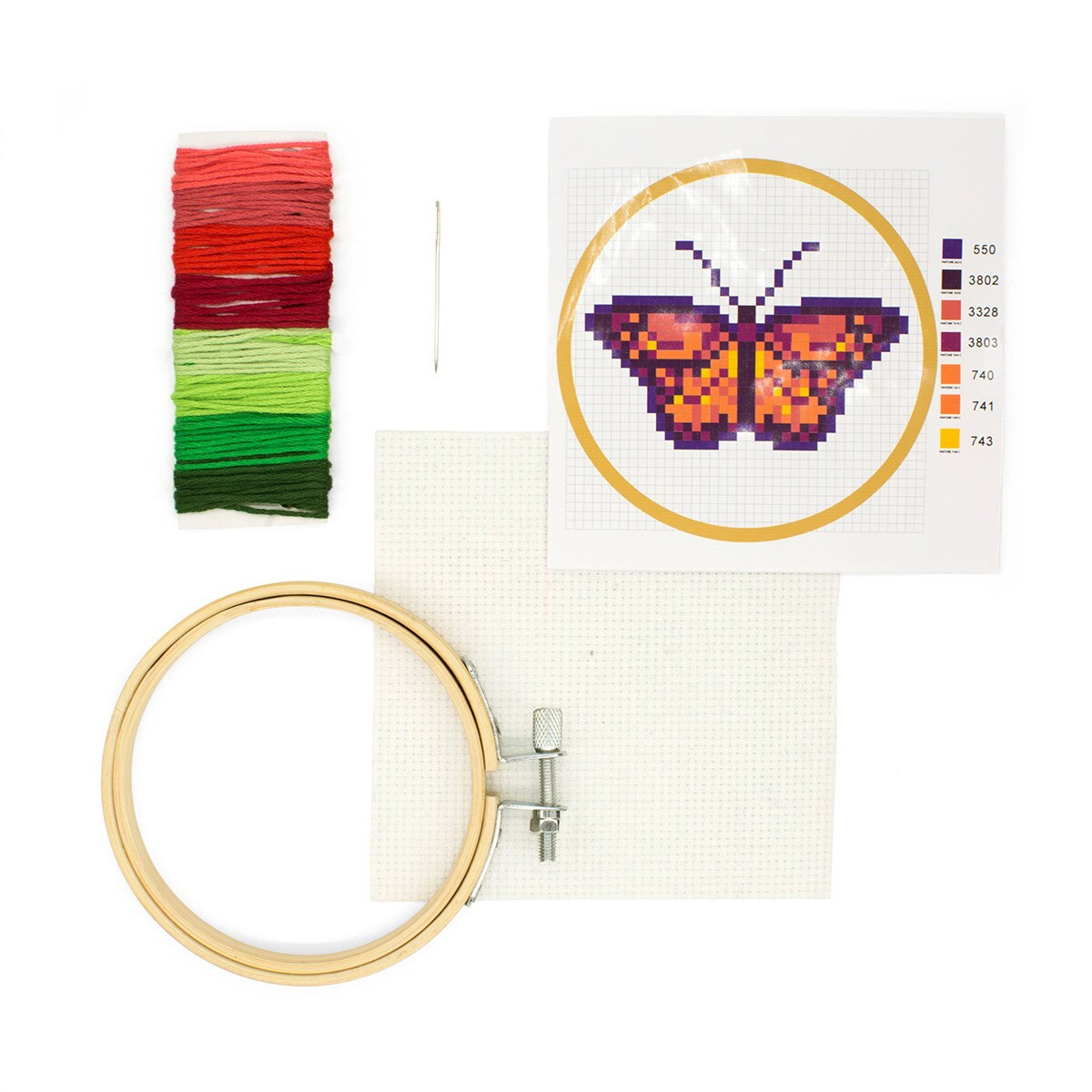 Kit goblen - Mini Cross Stitch Embroidery Kit - Butterfly | Kikkerland - 2 | YEO