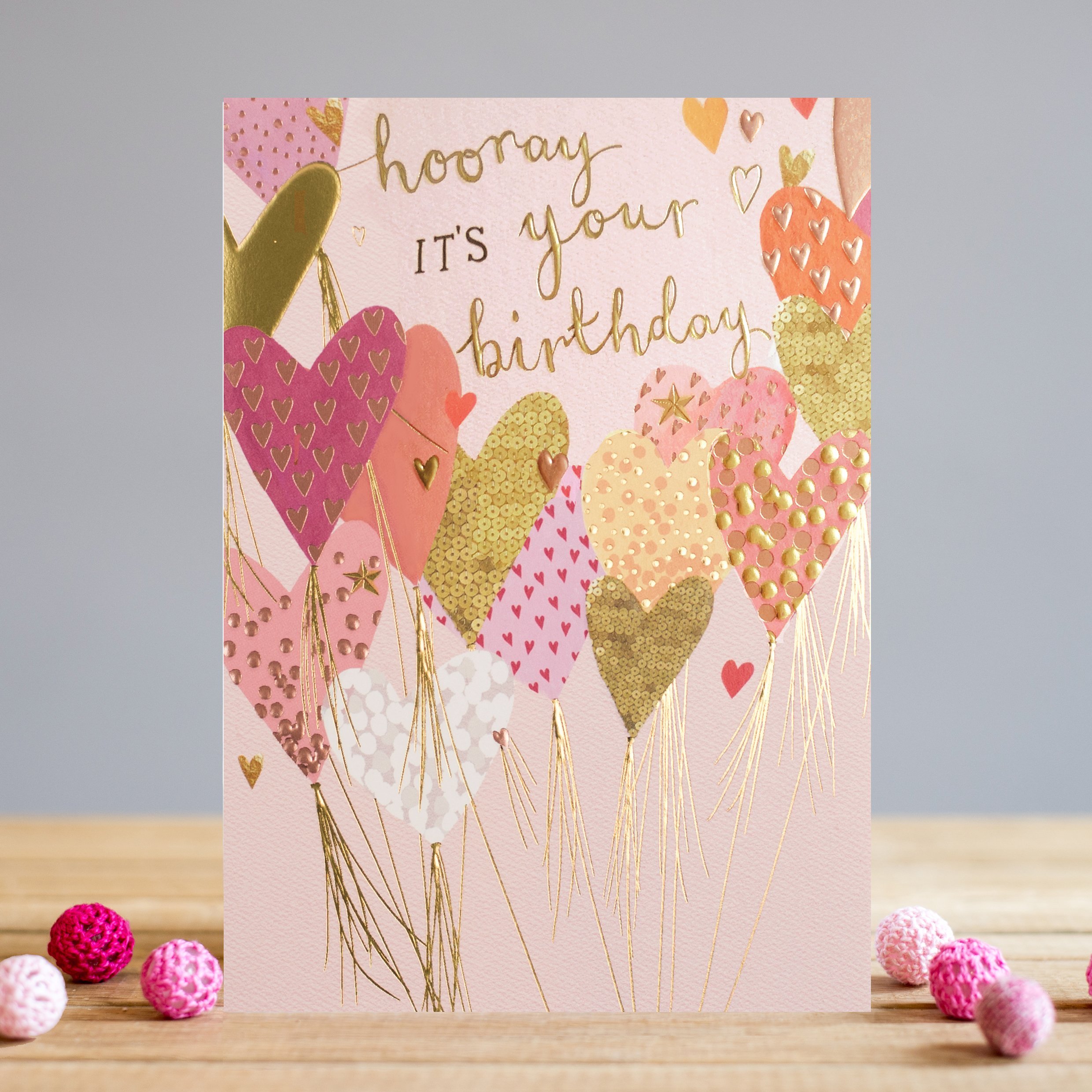 Felicitare - Birthday Hooray Hearts | Louise Tiler Designs