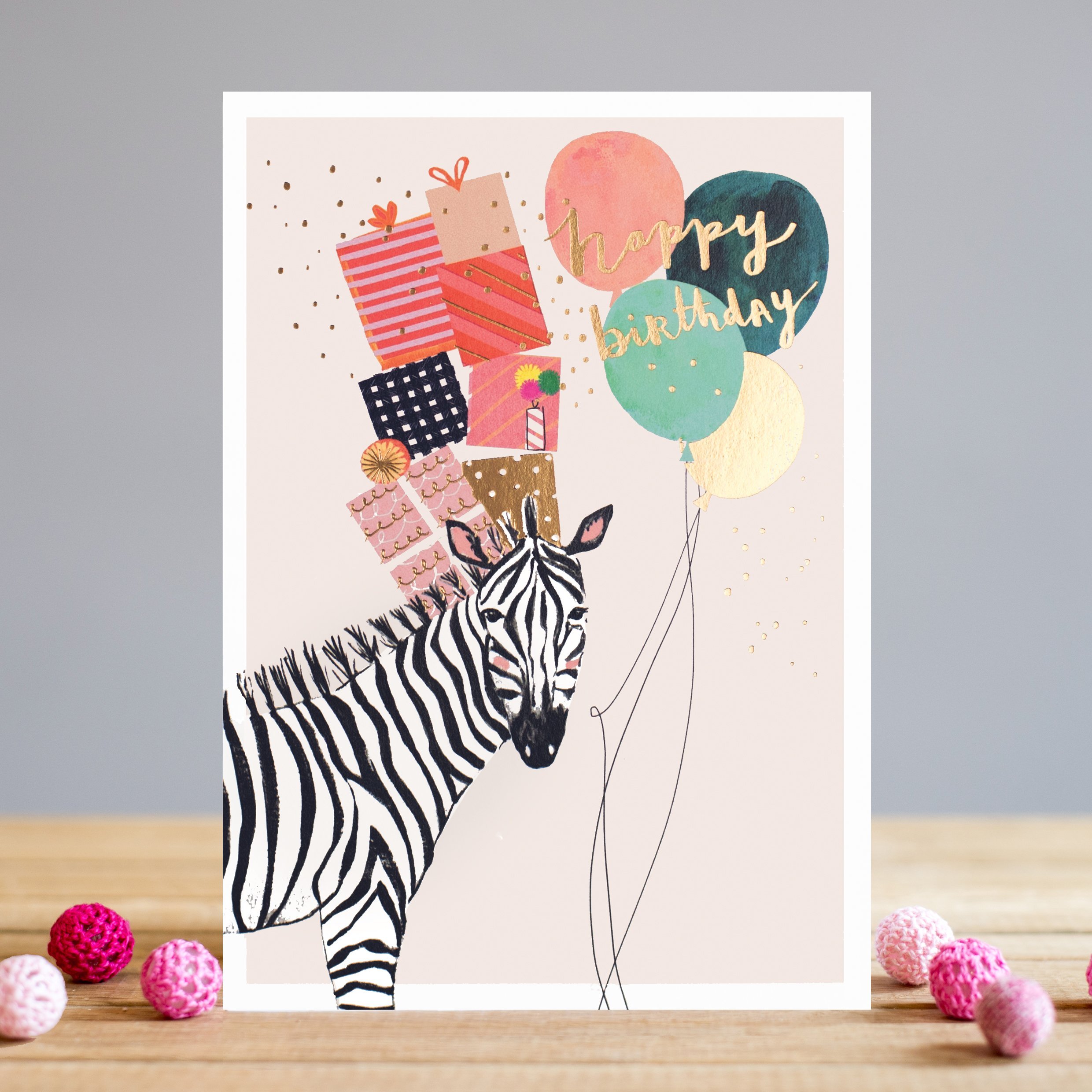 Felicitare - Happy Birthday - Zebra | Louise Tiler Designs