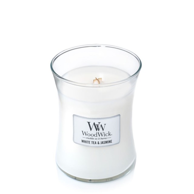  Lumanare parfumata - White Tea & Jasmin, Medium Jar | WoodWick 