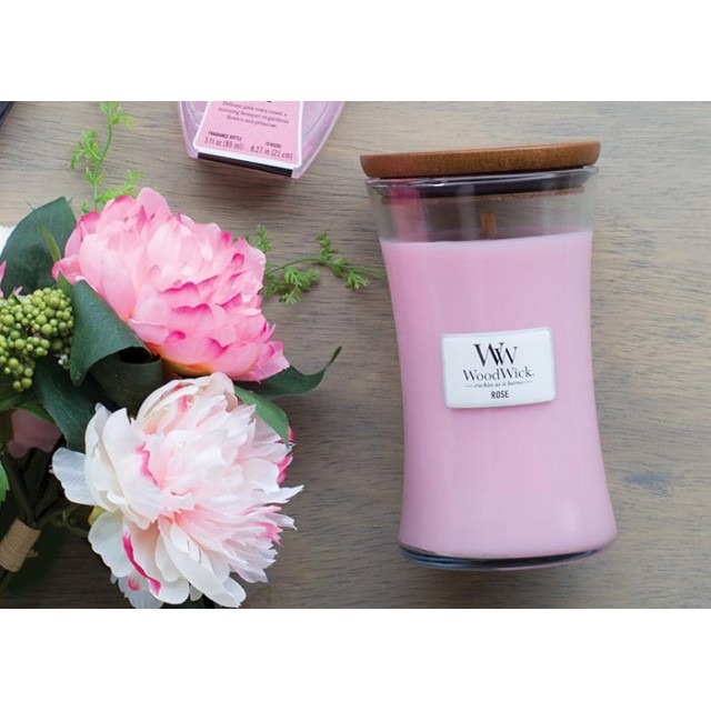 Lumanare parfumata - Rose, Medium Jar | WoodWick - 2 | YEO