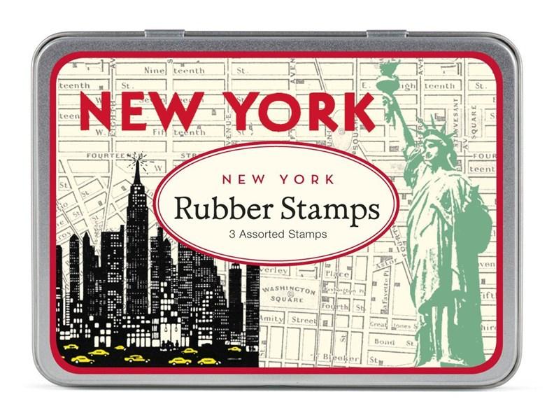 Cavallini NYC Designed Wooden Rubber Stamp Set in a Tin - Assorted (Pack of 3) | Cavallini Papers & Co. Inc.