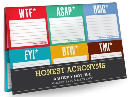 Honest Acronyms Sticky Note Packet | Knock Knock
