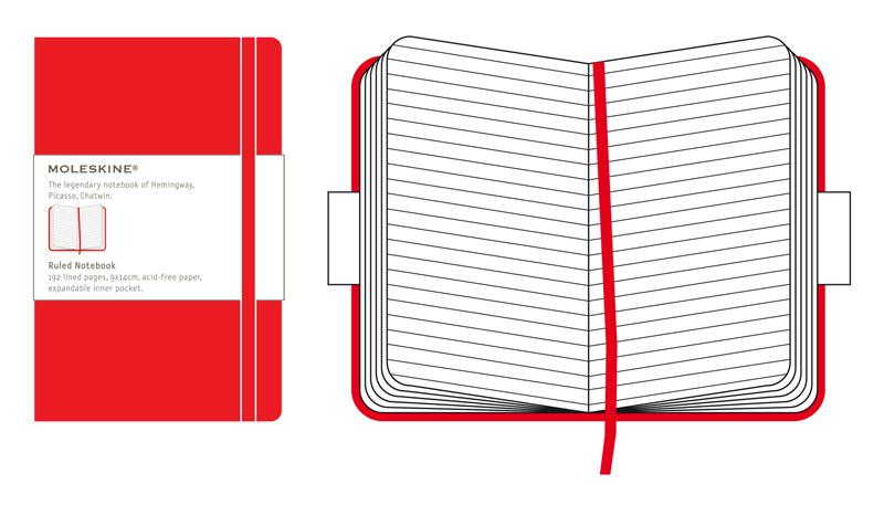 Moleskine Ruled Red Notebook - Pocket | Moleskine