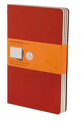 Moleskine Ruled Cahier Large - Red Cover - set of 3 | Moleskine