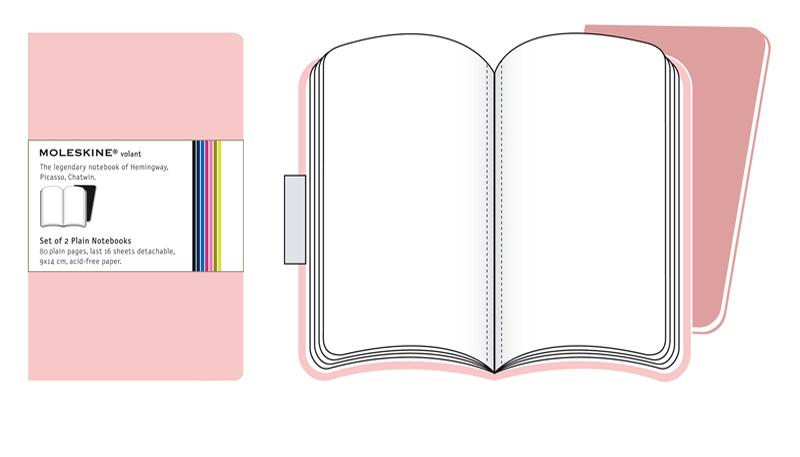 Moleskine Set of 2 Volant Notebooks Plain - Pink - Pocket | Moleskine