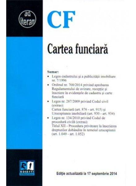 Cartea funciara ( 17.09.2014) | carturesti.ro imagine 2022