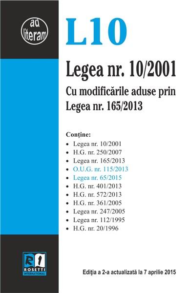 Legea nr. 10/2001 | carturesti.ro Carte