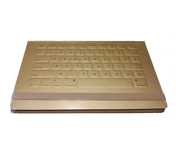 Carnet - Keyboard A5, gold, hard cover, blanc | Mediaform