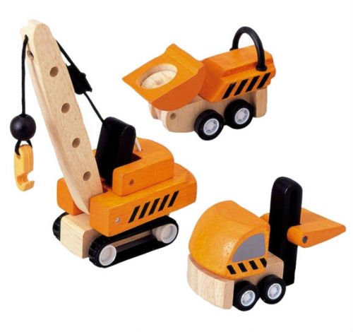 Set jucarii din lemn - Construction Vehicles | Plan Toys