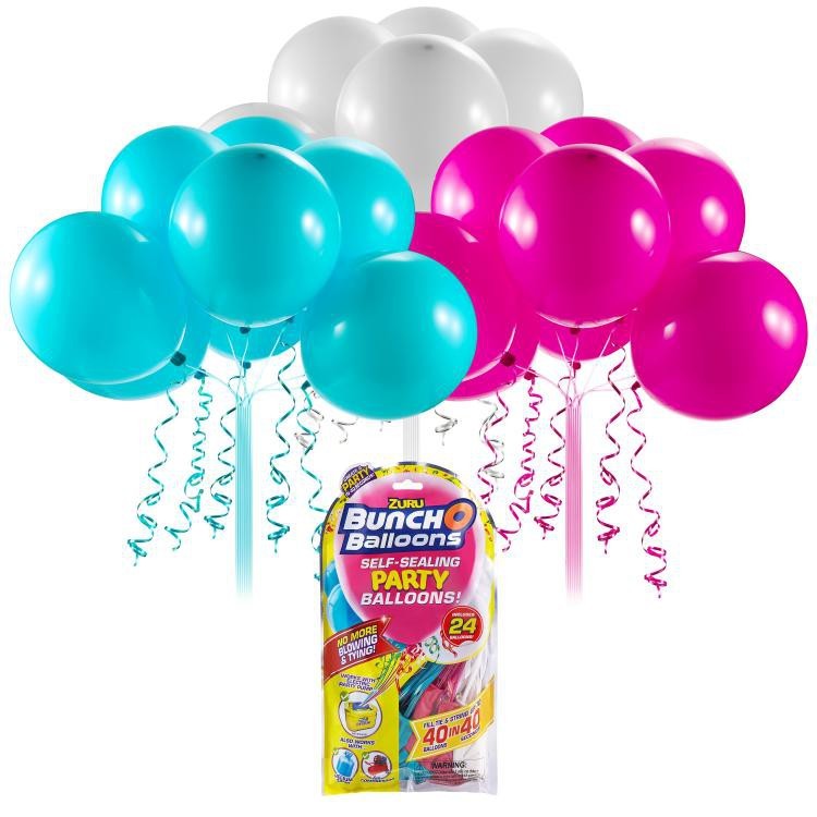  Set 24 baloane de petrecere - Roz, Bleu, Alb | Zuru 