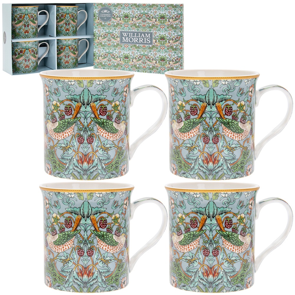 Set 4 cani - Strawberry Thief - Teal