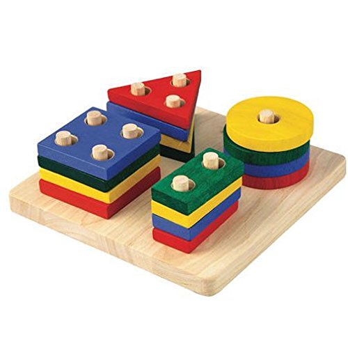 Jucarie din lemn educativa - Geometric Sorting Board | Plan Toys